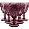 TAÇA ÁGUA 17x9x9cm 320ml VIDRO ROSA 6PÇ NH - 1