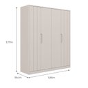 Ver imagem 3 de Guarda Roupa de Bebê 4 Portas 4 Gavetas Mel Off White Espresso Móveis Cinza