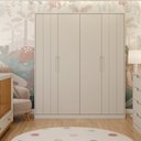 Ver mais imagens de Guarda Roupa de Bebê 4 Portas 4 Gavetas Mel Off White Espresso Móveis Cinza