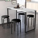 Ver imagem 1 de Conjunto Mesa De Cozinha 120cm 4 Banquetas Branco