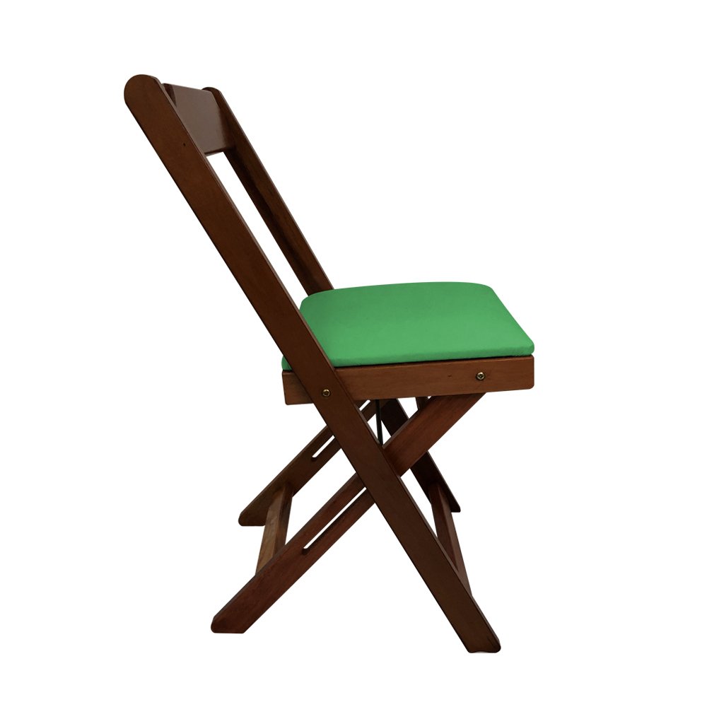 Cadeira para Café e Açaí Dobravel de Madeira Estofada Verde - Imbuia - 2