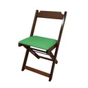 Ver imagem 1 de Cadeira para Café e Açaí Dobravel de Madeira Estofada Verde - Imbuia