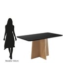Ver imagem 3 de Mesa de Jantar Isa Retangular 160x90cm com Vidro – 100% Mdf, Tampo 18mm, Base com Detalhe Frizado