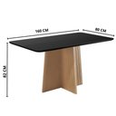 Ver imagem 2 de Mesa de Jantar Isa Retangular 160x90cm com Vidro – 100% Mdf, Tampo 18mm, Base com Detalhe Frizado