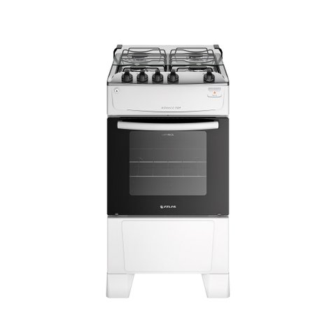 Fogão Atlas 4 Bocas Mônaco Top com Mesa Inox Branco Bivolt