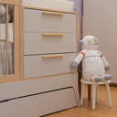 Ver imagem 4 de Berço Multifuncional para Bebê 5 em 1 Quater Linha Grow Up Carvalho com Areia