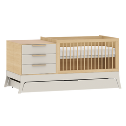 Berço Multifuncional para Bebê 5 em 1 Quater Linha Grow Up Carvalho com Areia - 5