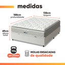 Ver imagem 4 de Cama Box Baú Casal Colchão Molas Ensacadas Granville com Pillow Probel Branco
