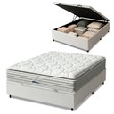 Ver imagem 1 de Cama Box Baú Casal Colchão Molas Ensacadas Granville com Pillow Probel Branco