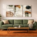 Ver imagem 1 de Quadro Decorativo Minimalista Abstrato Boho Moldura Filete:Moldura Ype/60X90