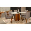 Ver imagem 1 de Mesa de jantar + 6 cadeiras França Tampo 160 Cm champagne