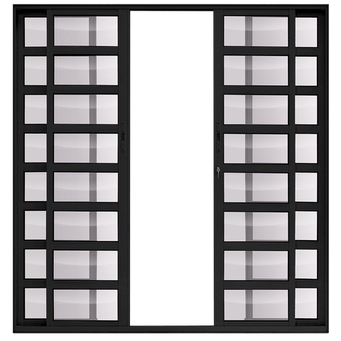 Porta de Correr Alumínio Preto Travessa 04 Folhas Maxx - 210z160cm