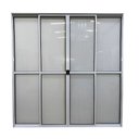Ver imagem 1 de Porta de Alumínio de Correr 4 Folhas com Trinco Abertura Central 210x150cm Branco Allo Esquadrias