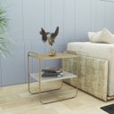 Ver imagem 2 de Mesinha Lime Lateral Sala Sofá Cama Decor:Dourado