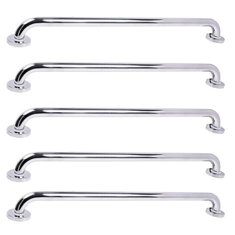 Barra de Apoio 70cm Inox Kit 5 Unidades Acessibilidade Idoso Criança Gestante Banheiro Box Suporte D
