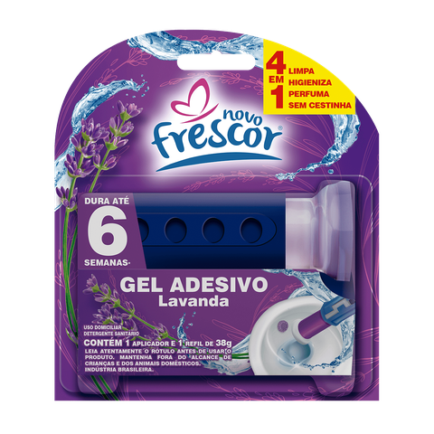 Kit 3 Unidades Detergente Sanitários Gel Adesivo 38g com Aplicador Novo Frescor Dura até 6 Semanas F