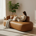 Ver imagem 3 de Sofá Orgânico Divã Estofado Sala Recepção Seed 160 Cm Zahav:courino Braça Lado Direito/courino Sinté