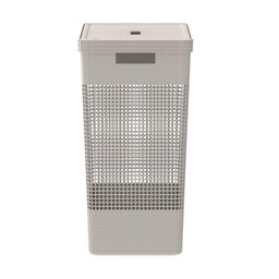 Cesto de Roupas com Tampa Grid ou 49 Litros 38 X 28 X 55,2 Cm Cor:bege - 5