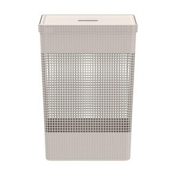 Cesto de Roupas com Tampa Grid ou 49 Litros 38 X 28 X 55,2 Cm Cor:bege - 3