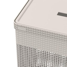 Cesto de Roupas com Tampa Grid ou 49 Litros 38 X 28 X 55,2 Cm Cor:bege - 2