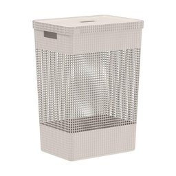 Cesto de Roupas com Tampa Grid ou 49 Litros 38 X 28 X 55,2 Cm Cor:bege - 1