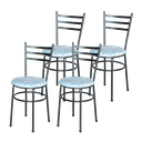 Ver imagem 1 de 4 Cadeiras Epoxi Preta Craqueada Assento :Floral Gelo