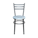 Ver imagem 3 de 4 Cadeiras Epoxi Preta Craqueada Assento :Floral Gelo