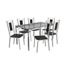 Ver imagem 1 de Conjunto de Mesa Completo com 6 Cadeiras Estofadas Cmc035cr Kappesberg Crome