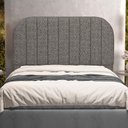Ver imagem 1 de Cabeceira Cama Box Queen Estofada Orgânica 160cm Alice W01 Linho Mescla Chumbo- Lyam Decor