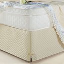 Ver imagem 1 de Saia Cama Box Casal Padrão Tunísia Microfibra Matelada com Pingente - Bege