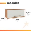Ver imagem 3 de Armário Aéreo de Geladeira 1 Porta 0,80m Grécia Madeirado/off White