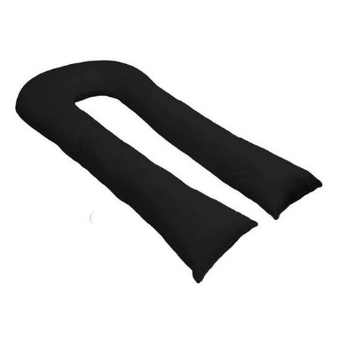 Fronha Para Travesseiro De Corpo Gigante De Formato U 140x70 - Preto