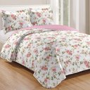 Ver imagem 1 de Kit Cobre Leito Colcha Casa Scarpa Mix Queen Estampado Dupla Face Floral 3 Peças - Nádia