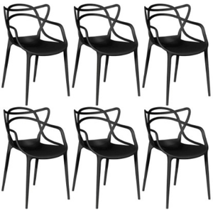Kit 6 Cadeiras Alegra Preto - Construmarcas