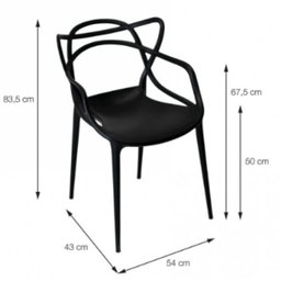 Kit 6 Cadeiras Alegra Preto - Construmarcas - 4