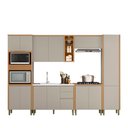 Ver imagem 1 de Cozinha Completa 6 Peças Arya 100% Mdf Jequitibá/gris Fosco - Sallar Home