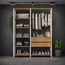 Ver imagem 1 de Guarda-roupa Closet Modulado Texas 2 Gavetas 135cm Multimóveis Mp4786 Branco/madeirado