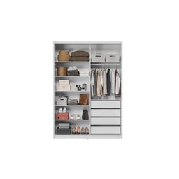 Guarda Roupa Branco Flex Solteiro com Espelho 2 Portas em Mdf Riva - Demóbile - 2