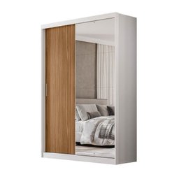 Guarda Roupa Branco Flex Solteiro com Espelho 2 Portas em Mdf Riva - Demóbile - 3