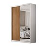 Guarda Roupa Branco Flex Solteiro com Espelho 2 Portas em Mdf Riva - Demóbile - 3