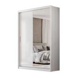 Guarda Roupa Branco Flex Solteiro com Espelho 2 Portas em Mdf Riva - Demóbile - 4