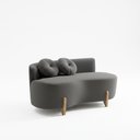 Ver imagem 2 de Sofá Decorativo Curvo Orgânico Living Boucle Cinza Escuro - Montanaris Decor