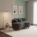 Ver imagem 1 de Sofá Decorativo Curvo Orgânico Living Boucle Cinza Escuro - Montanaris Decor