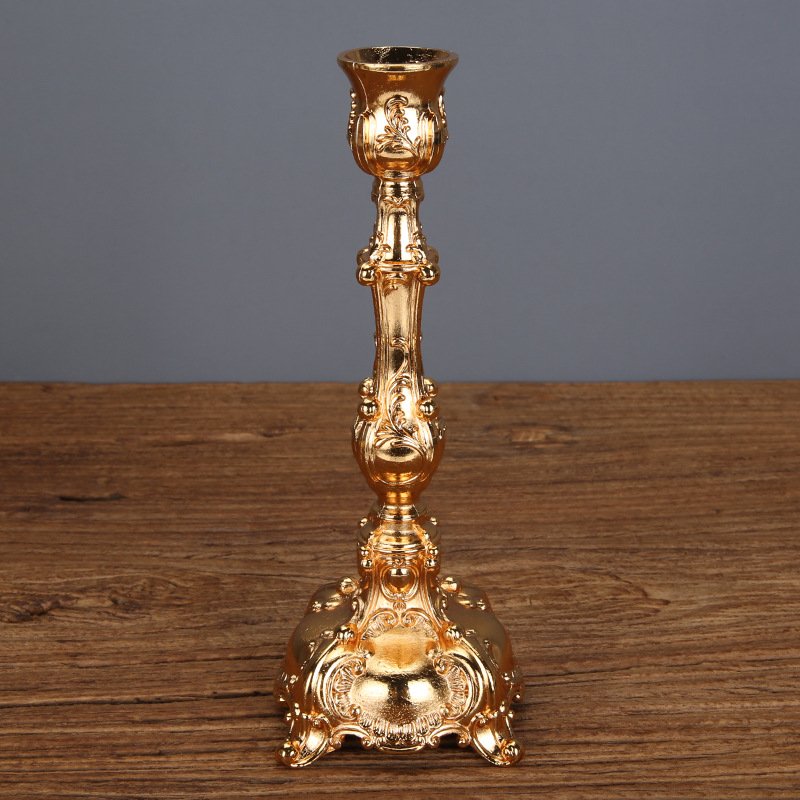 Castiçal Europeu Dourado e Sliver, Castiçal Pequeno, Ornamento de Festa de Casamento, Home Decor, 17