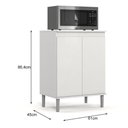 Ver imagem 4 de Kit de Cozinha 2 Peças com Balcão Micro-Ondas e Armário Aéreo 2 Portas Branco – EJ Móveis