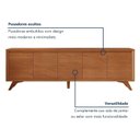 Ver mais imagens de Buffet 5 Portas Pés em Madeira Maciça Premium - Naturalle - Mavaular