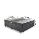 Ver imagem 2 de Cama Baú Casal 138x188 Bipartido Courino Linho Preto com Dual Firm Espuma Ecoflex