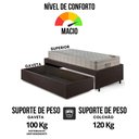 Ver imagem 2 de Base Box Cama Solteirão Sapateira Courino Linho Marrom e Colchão Airtech Ortobom 96x203