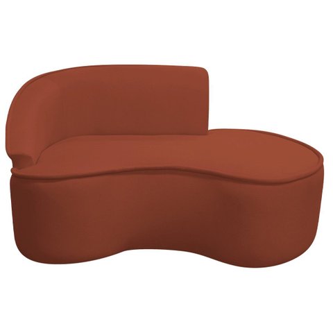 Divã Recamier Curvo Sala de Estar Recepção Marrocos 160cm Lado Direito Bouclé