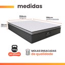 Ver imagem 3 de Colchão Casal Queen Molas Ensacadas Pillow Top Maximus 158x198x28cm Cinza/Branco Gazin